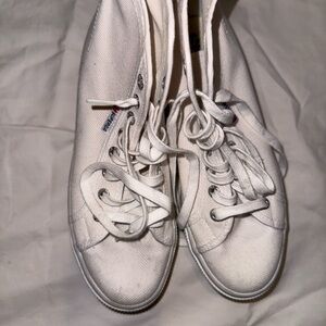 White Canvas Superga Canvas Hi Top Sneakers